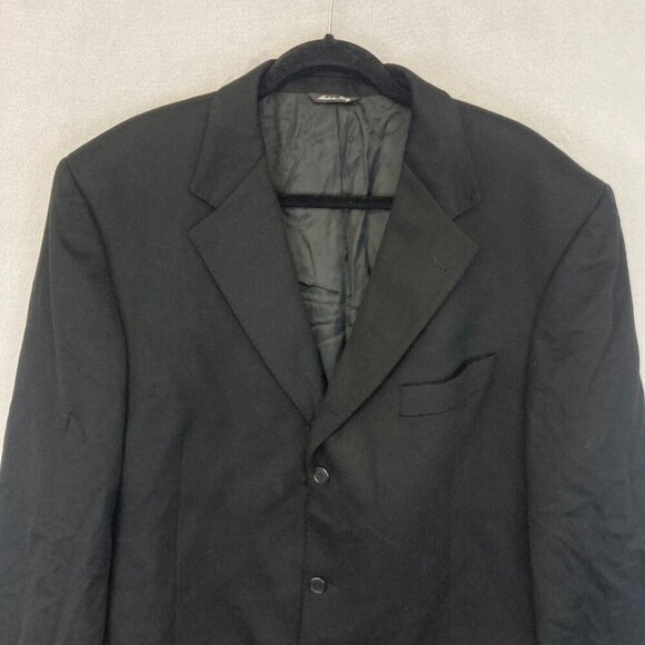 Hathaway Platinum 100% Cashmere Sports Coat Blazer Jacket Mens 46L Italy Black - Picture 4 of 14